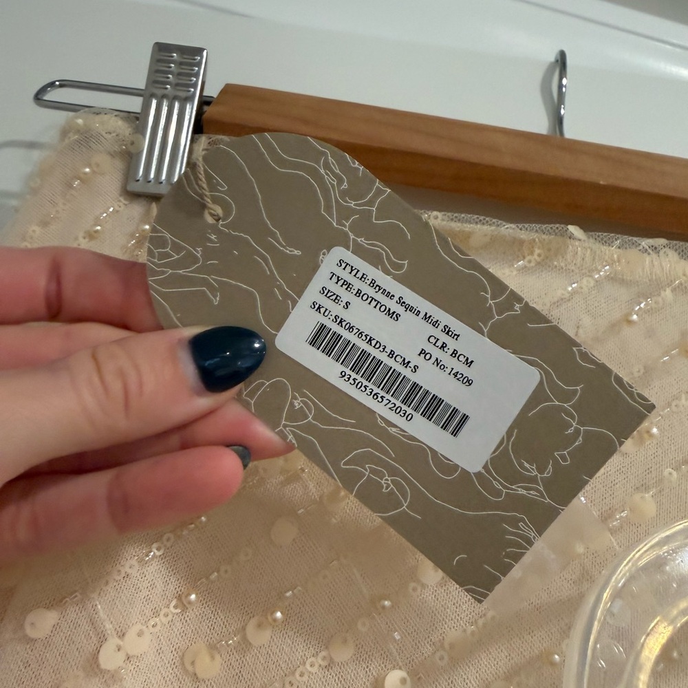 Meshki Beige Sequin Skirt Set - Picture 2 of 3